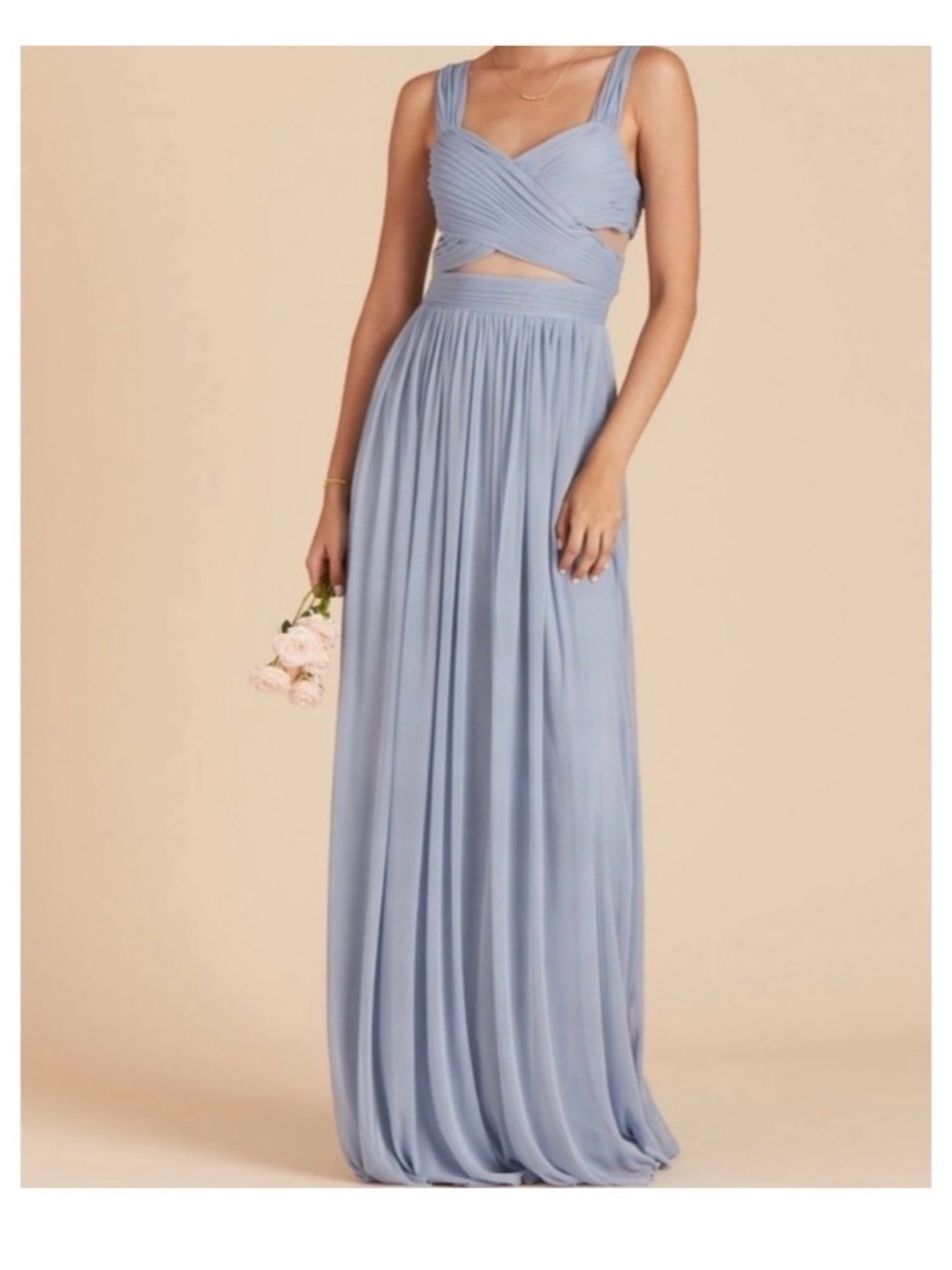 Birdy Grey Dusty Blue Wrap-Top Maxi Dress